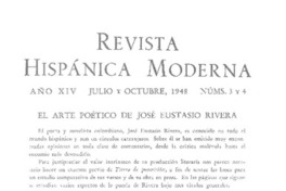 El arte poético de José Eustasio Rivera El arte poético de José Eustasio Rivera