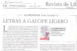 Letras a galope ligero Letras a galope ligero