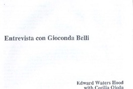 Entrevista con Gioconda Belli Entrevista con Gioconda Belli