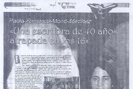 "Una escritora de 40 años atrapada en los 16"
