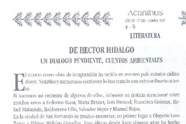 De Héctor Hidalgo. Un diálogo pendiente, cuentos ambientales