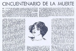 Cincuentenario de la muerte de Delmira Agustini Cincuentenario de la muerte de Delmira Agustini