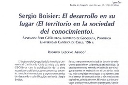 Sergio Boisier: El desarrollo en su lugar (El territorio en la sociedad del conocimiento) Sergio Boisier: El desarrollo en su lugar (El territorio en la sociedad del conocimiento)