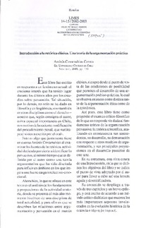 Introducción a la retórica clasica. Una teoría de la argumentación práctica