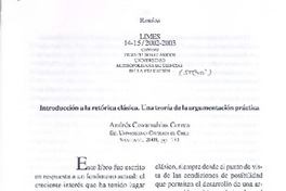 Introducción a la retórica clasica. Una teoría de la argumentación práctica
