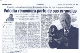 Volodia rememora parte de sus errancias Volodia rememora parte de sus errancias