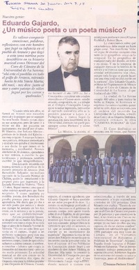 Eduardo Gajardo, ¿Un músico poeta o un poeta músico?