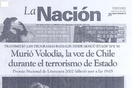 Murió Volodia, la voz de Chile durante el terrorismo de Estado Murió Volodia, la voz de Chile durante el terrorismo de Estado