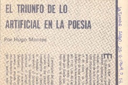 El triunfo de lo artificial en la poesía El triunfo de lo artificial en la poesía