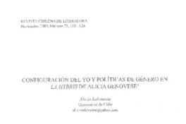 Configuración del yo y políticas de género en La Hybris de Alicia Genovese Configuración del yo y políticas de género en La Hybris de Alicia Genovese