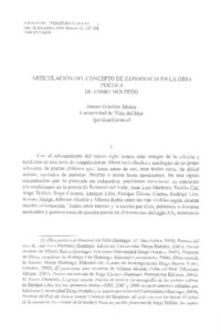 Articulación del concepto de Experiencia en la Obra poética de Ennio Moltedo Articulación del concepto de Experiencia en la Obra poética de Ennio Moltedo