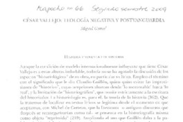 César Vallejo: teología negativa y postvanguardia César Vallejo: teología negativa y postvanguardia