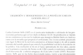 Tradición y modernidad en la poesía de Carlos Germán Belli Tradición y modernidad en la poesía de Carlos Germán Belli