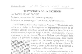 Trayectoria de un escritor Trayectoria de un escritor