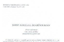Sobre "Borgeana", de Grinor Rojo