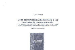 De la comunicación disciplinaria a los controles de la comunicación De la comunicación disciplinaria a los controles de la comunicación
