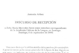 Discurso de recepción Discurso de recepción