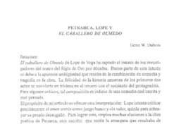 Petrarca, Lope y El caballero de Olmedo Petrarca, Lope y El caballero de Olmedo