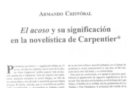 El Acoso y su significación en la novelística de Carpentier El Acoso y su significación en la novelística de Carpentier