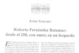 Roberto Fernández Retamar, desde el 200, con amor, en un leopardo Roberto Fernández Retamar, desde el 200, con amor, en un leopardo