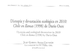 Distopía y devastación ecológica en 2010: Chile en llamas Distopía y devastación ecológica en 2010: Chile en llamas