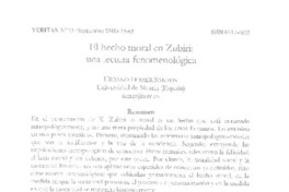 El hecho moral en Zubiri El hecho moral en Zubiri