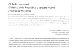 El ocaso de la República y nuestra nueva fragilidad histórica (entrevista) El ocaso de la República y nuestra nueva fragilidad histórica (entrevista)