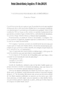 Nacionalidad por gracia de Andrés Bello