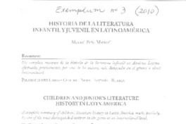 Historia de la literatura infantil y juvenil en Latinomérica Historia de la literatura infantil y juvenil en Latinomérica