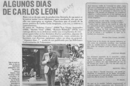 Algunos días de Carlos León. Algunos días de Carlos León.