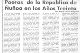 Poetas de la República de Nuñoa en los años treinta Poetas de la República de Nuñoa en los años treinta
