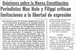 Periodistas Mac Hale y Filippi critican limitaciones a la libertad de expresión. Periodistas Mac Hale y Filippi critican limitaciones a la libertad de expresión.