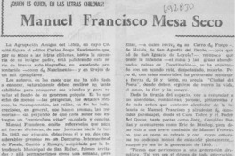 Manuel Francisco Mesa Seco Manuel Francisco Mesa Seco