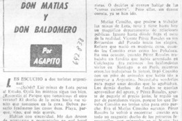 Don Matías y Don Baldomero Don Matías y Don Baldomero