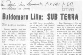 Baldomero Lillo: Sub Terra Baldomero Lillo: Sub Terra