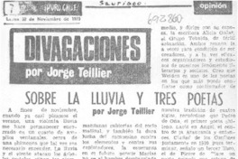 Sobre la lluvia y tres poetas