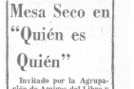 Mesa Seco en "quién es quién". Mesa Seco en "quién es quién".