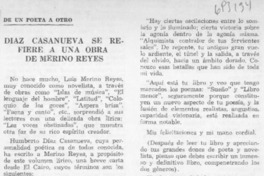 Díaz Casanueva se refiere a una obra de Merino Reyes Díaz Casanueva se refiere a una obra de Merino Reyes