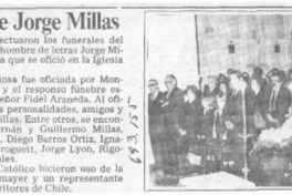 Funerales de Jorge Millas. Funerales de Jorge Millas.