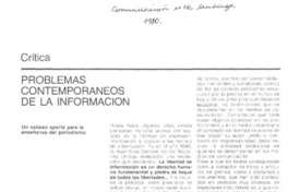Problemas contemporáneos de la información. Problemas contemporáneos de la información.