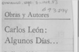 Carlos León, algunos días -- Carlos León, algunos días --