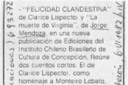 Felicidad clandestina. Felicidad clandestina.