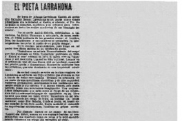 El poeta Larrahona El poeta Larrahona