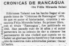 Crónicas de Rancagua Crónicas de Rancagua