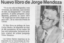 Nuevo libro de Jorge Mendoza. Nuevo libro de Jorge Mendoza.