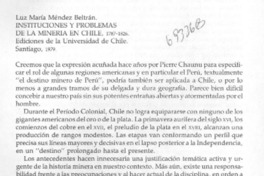 Instituciones y problemas de la minería en Chile Instituciones y problemas de la minería en Chile