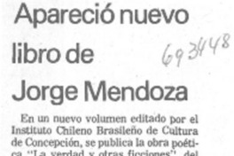 Apareció nuevo libro de Jorge Mendoza.