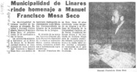 Municipalidad de Linares rinde homenaje a Manuel Francisco Mesa Seco.
