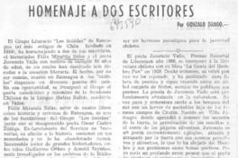 Homenaje a dos escritores Homenaje a dos escritores