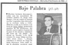 Bajo palabra. Bajo palabra.